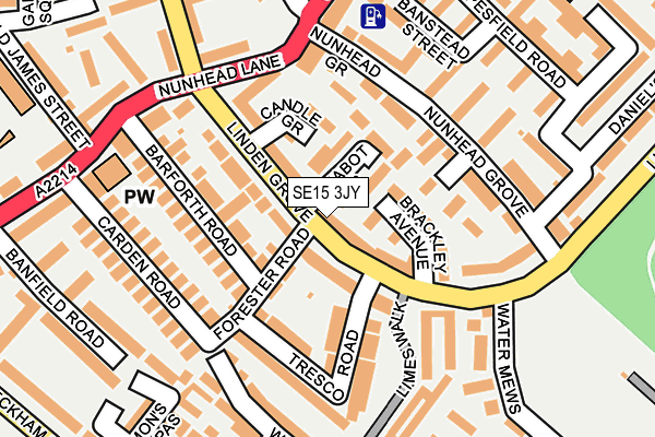 SE15 3JY map - OS OpenMap – Local (Ordnance Survey) SE15 3JY map - OS OpenMap – Local (Ordnance Survey)