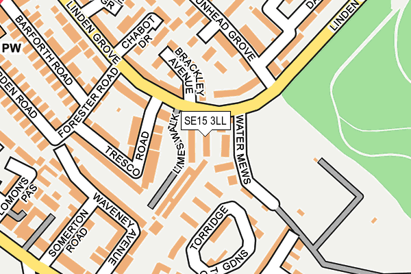 SE15 3LL map - OS OpenMap – Local (Ordnance Survey) SE15 3LL map - OS OpenMap – Local (Ordnance Survey)