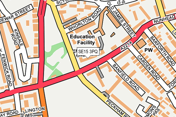 SE15 3PQ map - OS OpenMap – Local (Ordnance Survey) SE15 3PQ map - OS OpenMap – Local (Ordnance Survey)