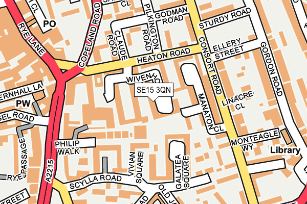 SE15 3QN map - OS OpenMap – Local (Ordnance Survey) SE15 3QN map - OS OpenMap – Local (Ordnance Survey)