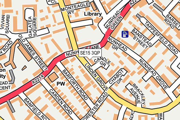 SE15 3QP map - OS OpenMap – Local (Ordnance Survey) SE15 3QP map - OS OpenMap – Local (Ordnance Survey)