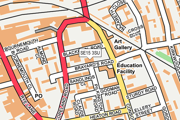 SE15 3SU map - OS OpenMap – Local (Ordnance Survey) SE15 3SU map - OS OpenMap – Local (Ordnance Survey)