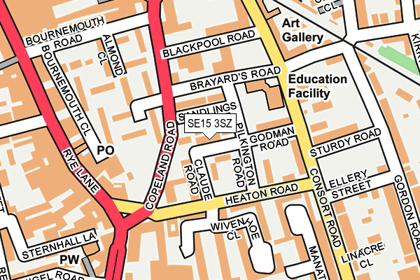 SE15 3SZ map - OS OpenMap – Local (Ordnance Survey) SE15 3SZ map - OS OpenMap – Local (Ordnance Survey)