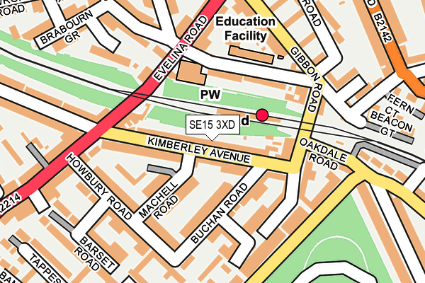 SE15 3XD map - OS OpenMap – Local (Ordnance Survey) SE15 3XD map - OS OpenMap – Local (Ordnance Survey)