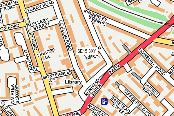 SE15 3XY map - OS OpenMap – Local (Ordnance Survey)