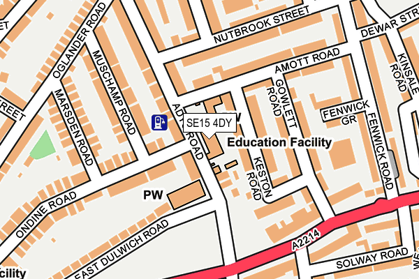 SE15 4DY map - OS OpenMap – Local (Ordnance Survey) SE15 4DY map - OS OpenMap – Local (Ordnance Survey)