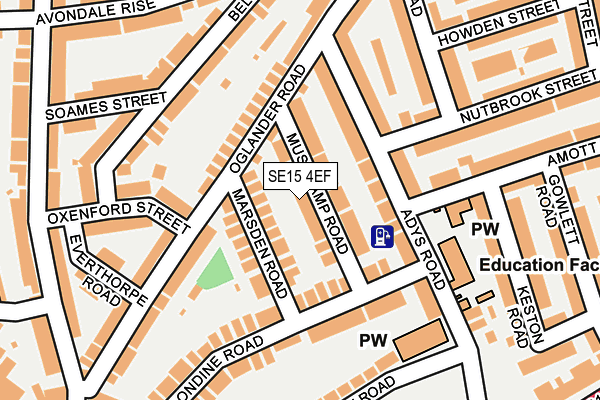 SE15 4EF map - OS OpenMap – Local (Ordnance Survey) SE15 4EF map - OS OpenMap – Local (Ordnance Survey)