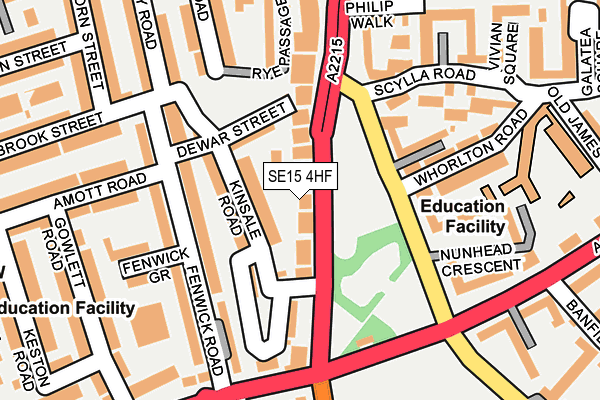 SE15 4HF map - OS OpenMap – Local (Ordnance Survey) SE15 4HF map - OS OpenMap – Local (Ordnance Survey)
