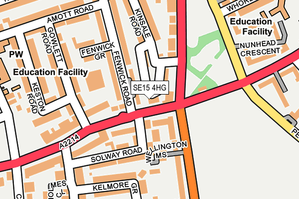 SE15 4HG map - OS OpenMap – Local (Ordnance Survey) SE15 4HG map - OS OpenMap – Local (Ordnance Survey)