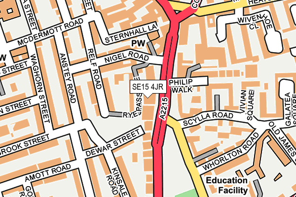 SE15 4JR map - OS OpenMap – Local (Ordnance Survey) SE15 4JR map - OS OpenMap – Local (Ordnance Survey)