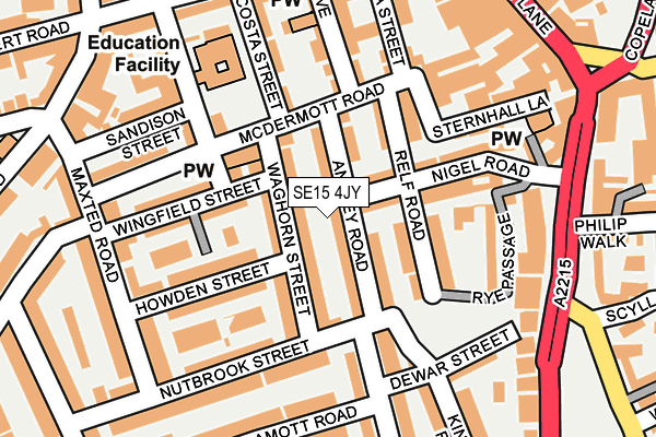 SE15 4JY map - OS OpenMap – Local (Ordnance Survey) SE15 4JY map - OS OpenMap – Local (Ordnance Survey)