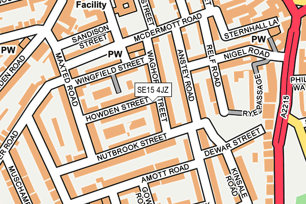 SE15 4JZ map - OS OpenMap – Local (Ordnance Survey)