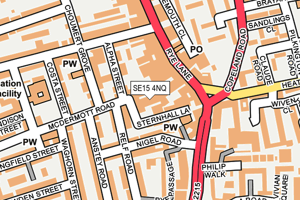 SE15 4NQ map - OS OpenMap – Local (Ordnance Survey) SE15 4NQ map - OS OpenMap – Local (Ordnance Survey)