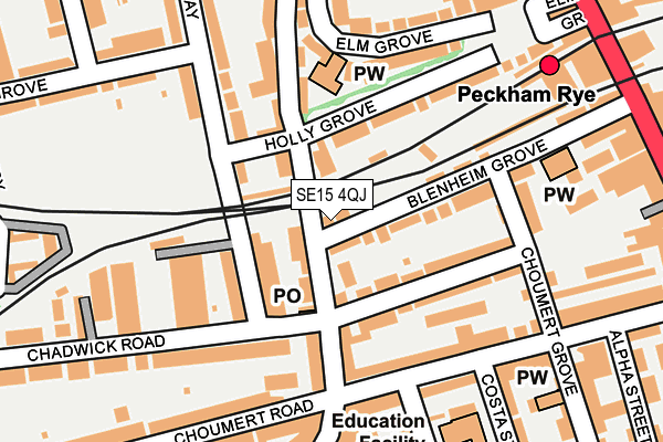 SE15 4QJ map - OS OpenMap – Local (Ordnance Survey) SE15 4QJ map - OS OpenMap – Local (Ordnance Survey)