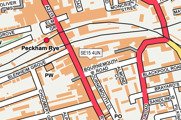 SE15 4UN map - OS OpenMap – Local (Ordnance Survey) SE15 4UN map - OS OpenMap – Local (Ordnance Survey)