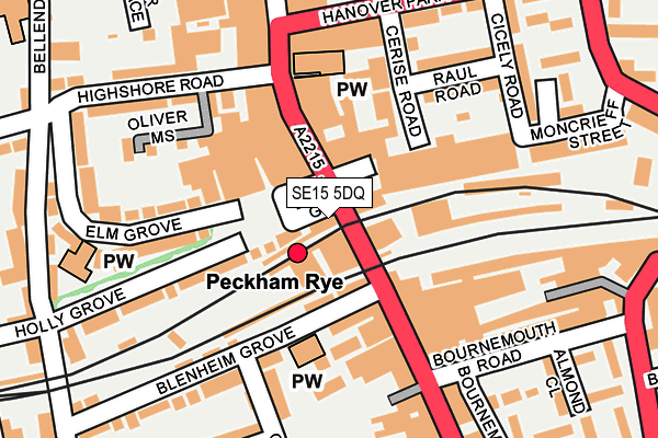 SE15 5DQ map - OS OpenMap – Local (Ordnance Survey)
