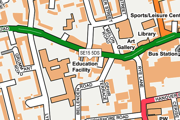 SE15 5DS map - OS OpenMap – Local (Ordnance Survey) SE15 5DS map - OS OpenMap – Local (Ordnance Survey)