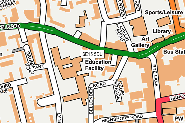 SE15 5DU map - OS OpenMap – Local (Ordnance Survey) SE15 5DU map - OS OpenMap – Local (Ordnance Survey)