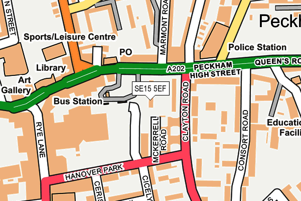 SE15 5EF map - OS OpenMap – Local (Ordnance Survey) SE15 5EF map - OS OpenMap – Local (Ordnance Survey)