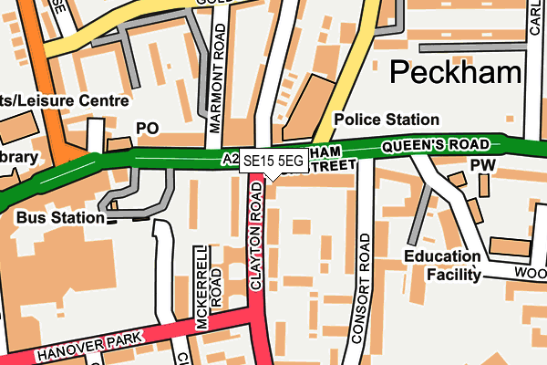 SE15 5EG map - OS OpenMap – Local (Ordnance Survey) SE15 5EG map - OS OpenMap – Local (Ordnance Survey)