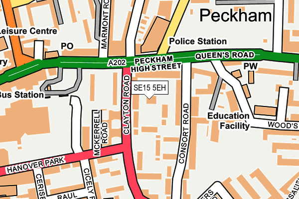 SE15 5EH map - OS OpenMap – Local (Ordnance Survey) SE15 5EH map - OS OpenMap – Local (Ordnance Survey)