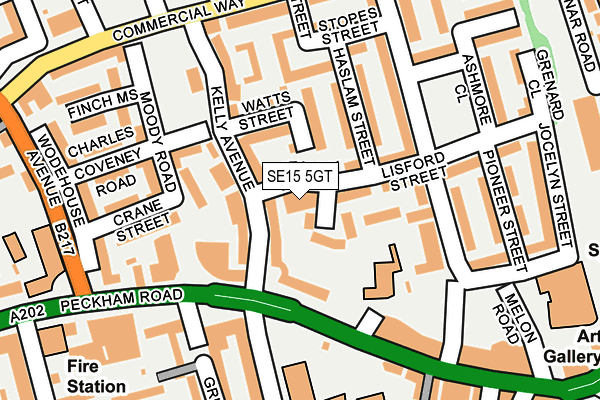 SE15 5GT map - OS OpenMap – Local (Ordnance Survey) SE15 5GT map - OS OpenMap – Local (Ordnance Survey)