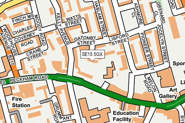 SE15 5GX map - OS OpenMap – Local (Ordnance Survey) SE15 5GX map - OS OpenMap – Local (Ordnance Survey)