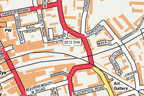 SE15 5HN map - OS OpenMap – Local (Ordnance Survey) SE15 5HN map - OS OpenMap – Local (Ordnance Survey)