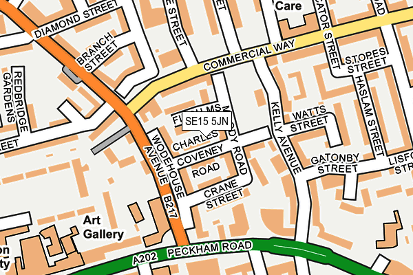 SE15 5JN map - OS OpenMap – Local (Ordnance Survey) SE15 5JN map - OS OpenMap – Local (Ordnance Survey)