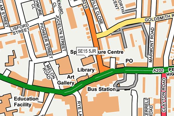 SE15 5JR map - OS OpenMap – Local (Ordnance Survey) SE15 5JR map - OS OpenMap – Local (Ordnance Survey)