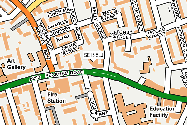 SE15 5LJ map - OS OpenMap – Local (Ordnance Survey) SE15 5LJ map - OS OpenMap – Local (Ordnance Survey)