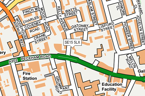 SE15 5LX map - OS OpenMap – Local (Ordnance Survey) SE15 5LX map - OS OpenMap – Local (Ordnance Survey)
