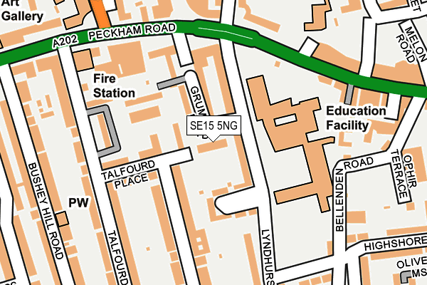 SE15 5NG map - OS OpenMap – Local (Ordnance Survey) SE15 5NG map - OS OpenMap – Local (Ordnance Survey)