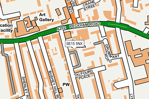 SE15 5NX map - OS OpenMap – Local (Ordnance Survey) SE15 5NX map - OS OpenMap – Local (Ordnance Survey)