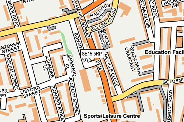 SE15 5RP map - OS OpenMap – Local (Ordnance Survey) SE15 5RP map - OS OpenMap – Local (Ordnance Survey)