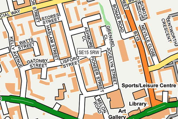 SE15 5RW map - OS OpenMap – Local (Ordnance Survey) SE15 5RW map - OS OpenMap – Local (Ordnance Survey)