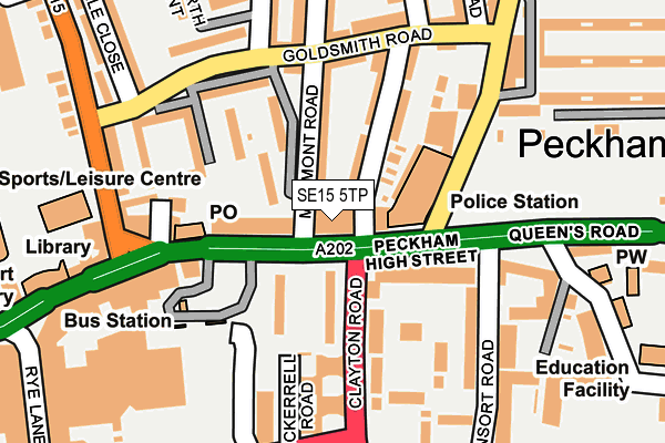 SE15 5TP map - OS OpenMap – Local (Ordnance Survey) SE15 5TP map - OS OpenMap – Local (Ordnance Survey)