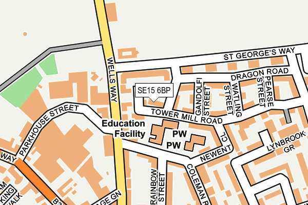 SE15 6BP map - OS OpenMap – Local (Ordnance Survey) SE15 6BP map - OS OpenMap – Local (Ordnance Survey)