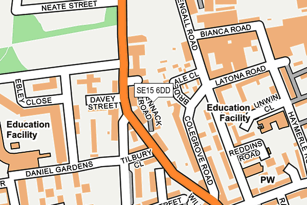 SE15 6DD map - OS OpenMap – Local (Ordnance Survey) SE15 6DD map - OS OpenMap – Local (Ordnance Survey)