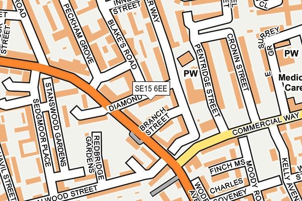 SE15 6EE map - OS OpenMap – Local (Ordnance Survey) SE15 6EE map - OS OpenMap – Local (Ordnance Survey)