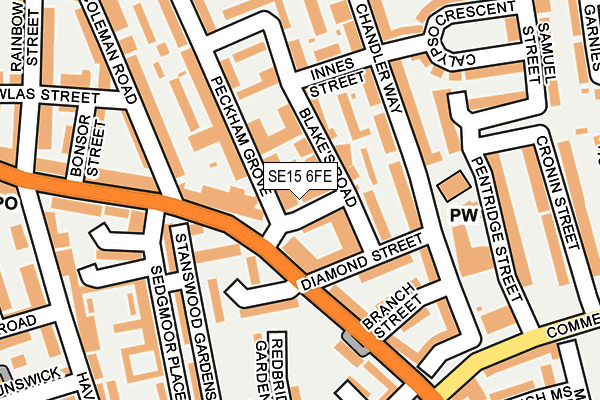 SE15 6FE map - OS OpenMap – Local (Ordnance Survey) SE15 6FE map - OS OpenMap – Local (Ordnance Survey)