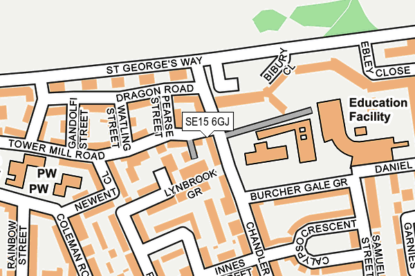 SE15 6GJ map - OS OpenMap – Local (Ordnance Survey) SE15 6GJ map - OS OpenMap – Local (Ordnance Survey)