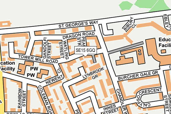 SE15 6GQ map - OS OpenMap – Local (Ordnance Survey) SE15 6GQ map - OS OpenMap – Local (Ordnance Survey)