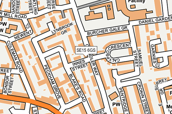 SE15 6GS map - OS OpenMap – Local (Ordnance Survey) SE15 6GS map - OS OpenMap – Local (Ordnance Survey)