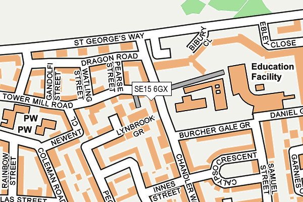 SE15 6GX map - OS OpenMap – Local (Ordnance Survey) SE15 6GX map - OS OpenMap – Local (Ordnance Survey)