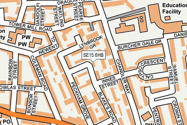 SE15 6HB map - OS OpenMap – Local (Ordnance Survey) SE15 6HB map - OS OpenMap – Local (Ordnance Survey)