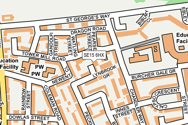 SE15 6HX map - OS OpenMap – Local (Ordnance Survey) SE15 6HX map - OS OpenMap – Local (Ordnance Survey)