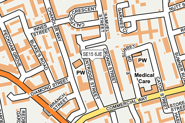 SE15 6JE map - OS OpenMap – Local (Ordnance Survey) SE15 6JE map - OS OpenMap – Local (Ordnance Survey)
