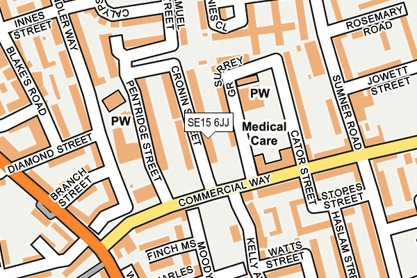 SE15 6JJ map - OS OpenMap – Local (Ordnance Survey) SE15 6JJ map - OS OpenMap – Local (Ordnance Survey)