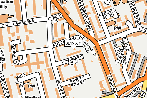 SE15 6JY map - OS OpenMap – Local (Ordnance Survey) SE15 6JY map - OS OpenMap – Local (Ordnance Survey)
